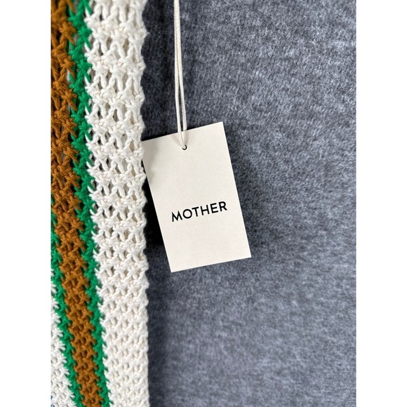 NWT MOTHER The Benefits Dress Size XS Striped Crochet Fringe Midi Cotton Anthro - Picture 4 of 12